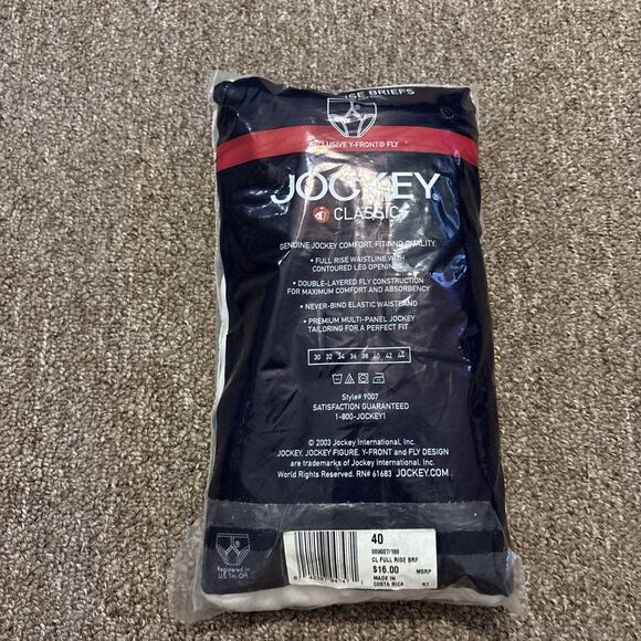 JOCKEY CLASSIC Vintage 2004 White 3 Pack Full Rise Briefs Size 40 Y- New - Picture 3 of 4